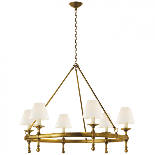 Visual Comfort Signature Classic Ring Chandelier Hand-Rubbed Antique Brass