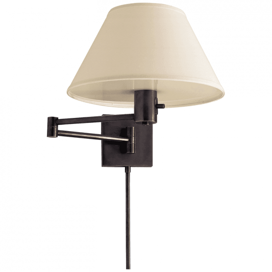 Visual Comfort Signature Classic Swing Arm Wall Lamp with Plug Hand-Rubbed Antique Brass