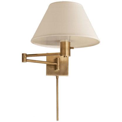 Visual Comfort Signature Classic Swing Arm Wall Lamp with Plug Matte White