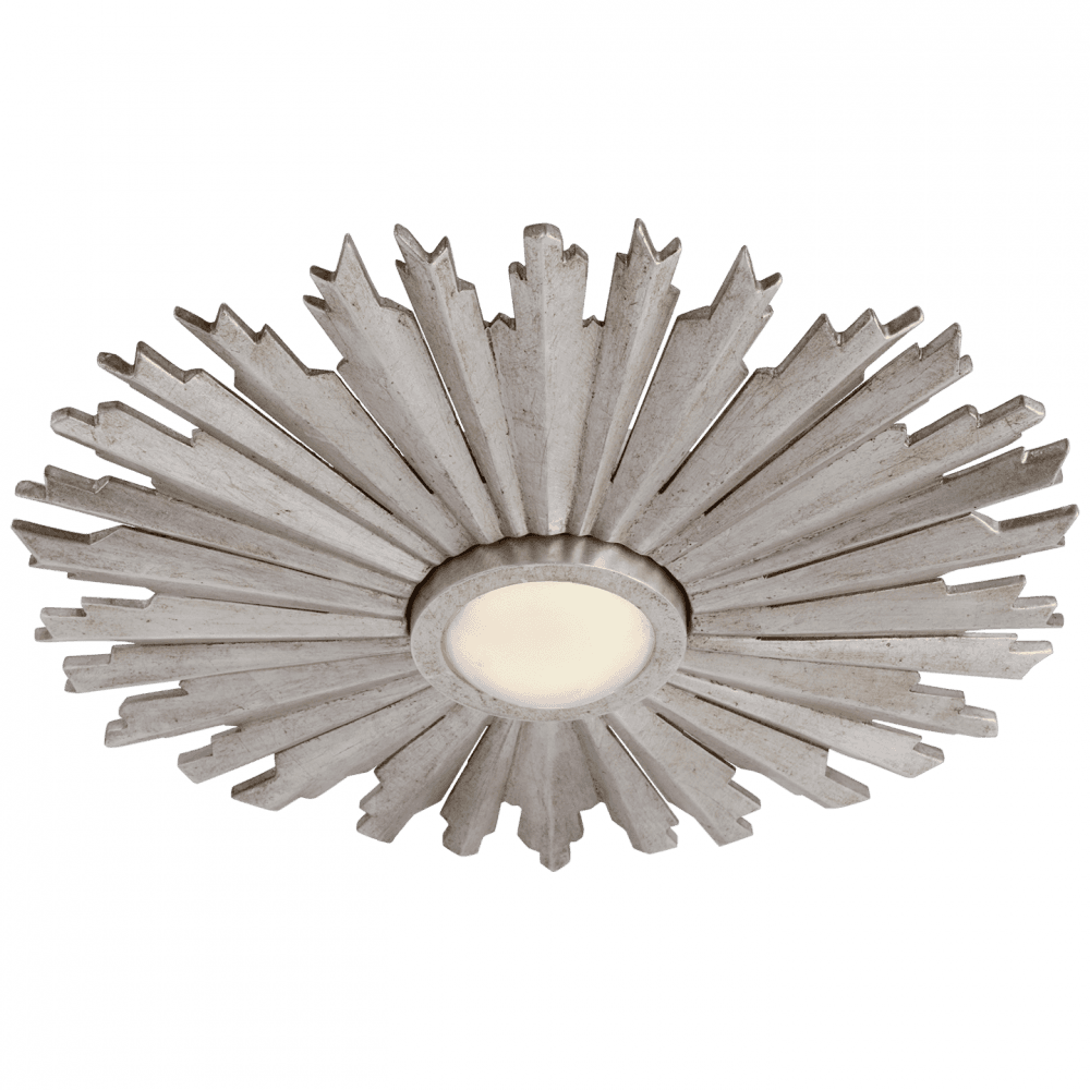 Visual Comfort Signature Claymore 14in Flush Mount Burnished Silver Leaf