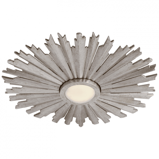 Visual Comfort Signature Claymore 14in Flush Mount Burnished Silver Leaf