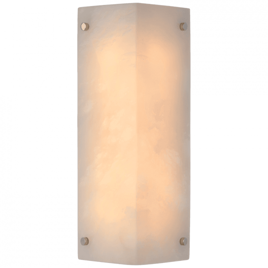 Visual Comfort Signature Clayton Wall Sconce Alabaster and Polished Nickel