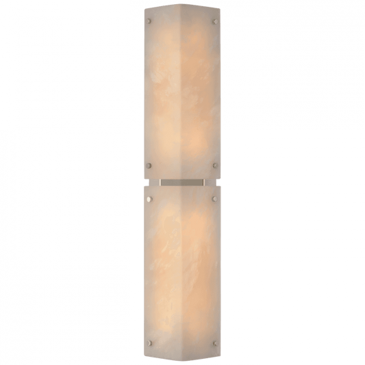 Visual Comfort Signature Clayton Wall Sconce Alabaster and Polished Nickel