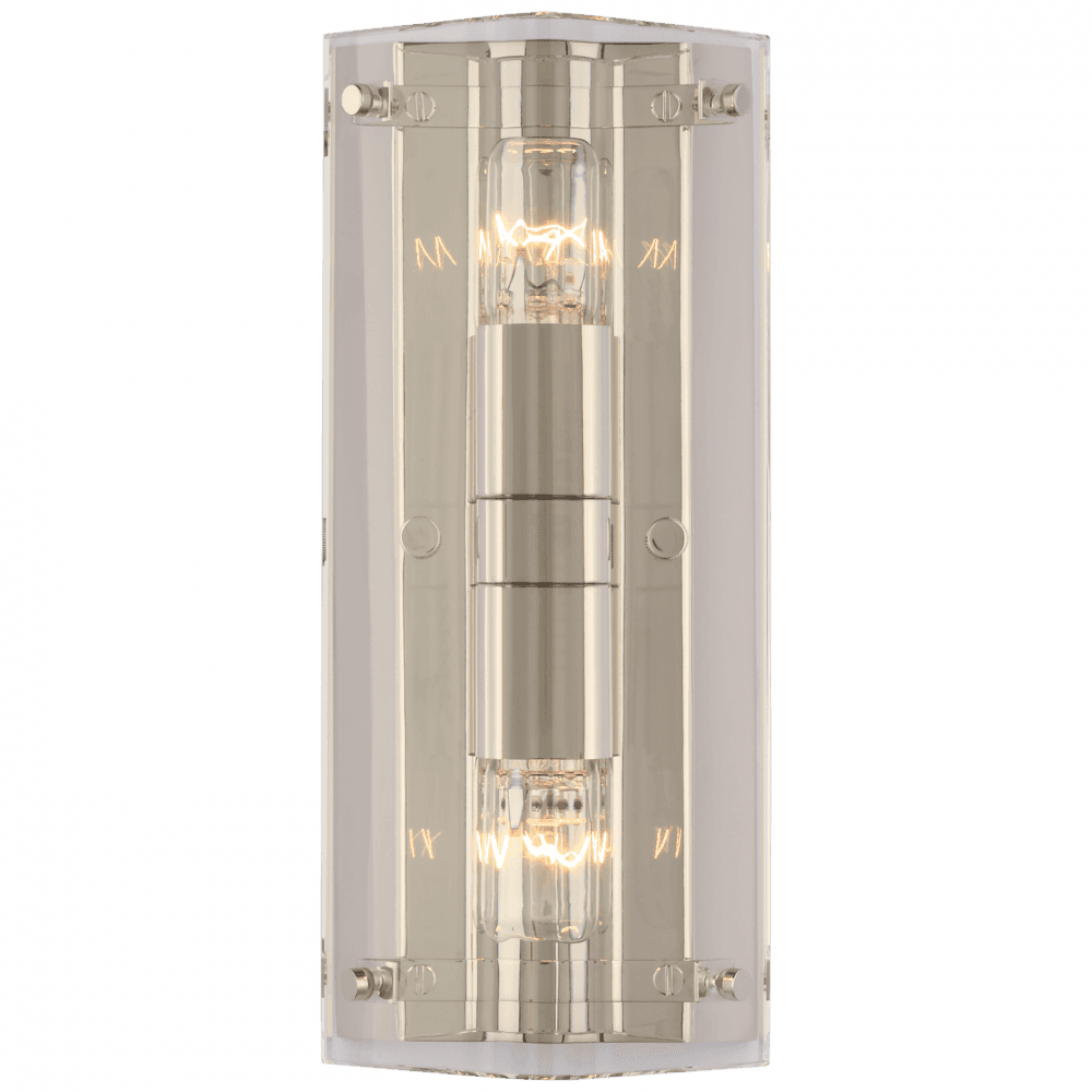 Visual Comfort Signature Clayton Wall Sconce Crystal and Polished Nickel