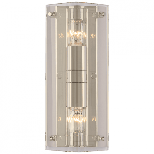 Visual Comfort Signature Clayton Wall Sconce Crystal and Polished Nickel