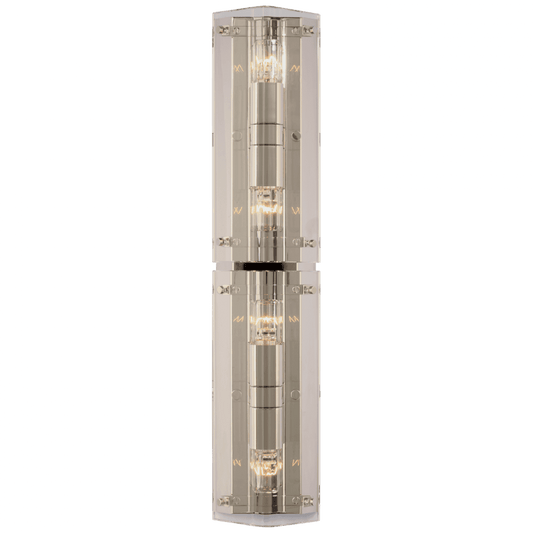 Visual Comfort Signature Clayton Wall Sconce Crystal and Polished Nickel
