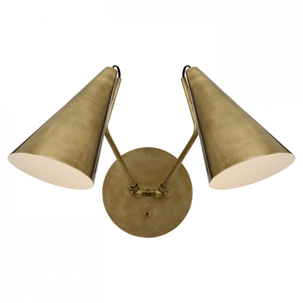 Visual Comfort Signature Clemente Double Wall Sconce Hand-Rubbed Antique Brass
