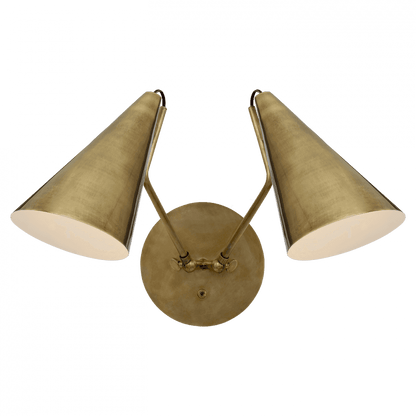 Visual Comfort Signature Clemente Double Wall Sconce Hand-Rubbed Antique Brass