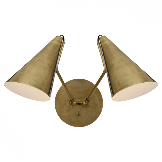 Visual Comfort Signature Clemente Double Wall Sconce Hand-Rubbed Antique Brass