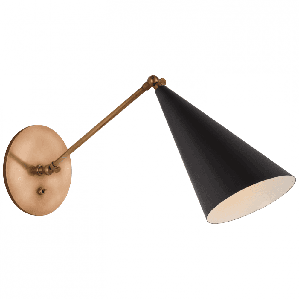 Visual Comfort Signature Clemente Single Arm Library Sconce Black