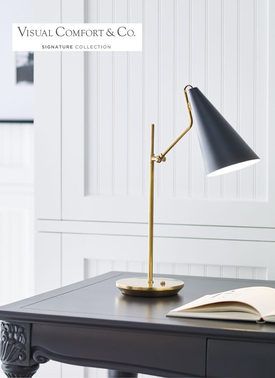 Visual Comfort & Co. Signature Collection Clemente Table Lamp, 1-Light, Brass, Black, 20.75"H (ARN 3010HAB-BLK 2K3PA)