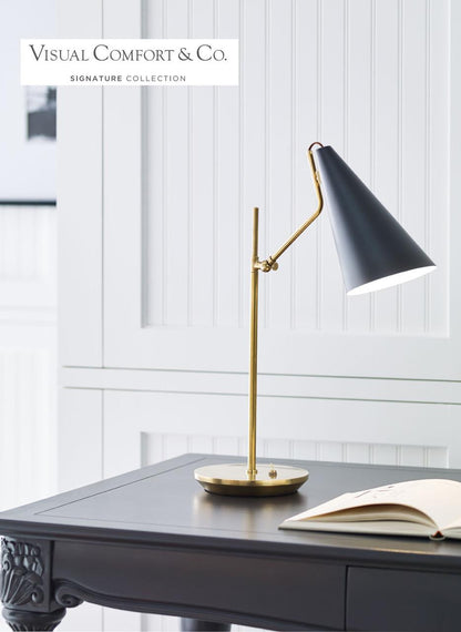 Visual Comfort & Co. Signature Collection Clemente Table Lamp, 1-Light, Brass, Black, 20.75"H (ARN 3010HAB-BLK 2K3PA)