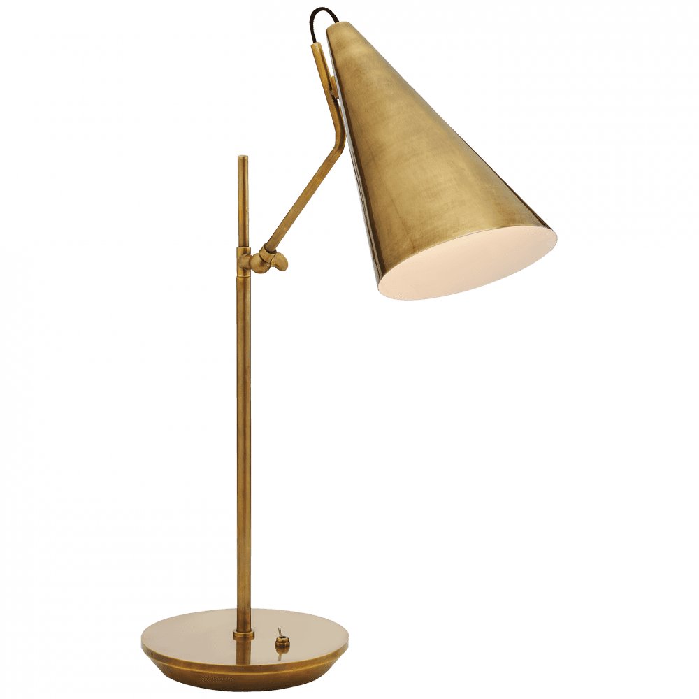 Visual Comfort & Co. Signature Collection Clemente Table Lamp, 1-Light, Hand-Rubbed Antique Brass, Antique Brass Shade, 20.75"H (ARN 3010HAB-HAB 2K3PC)
