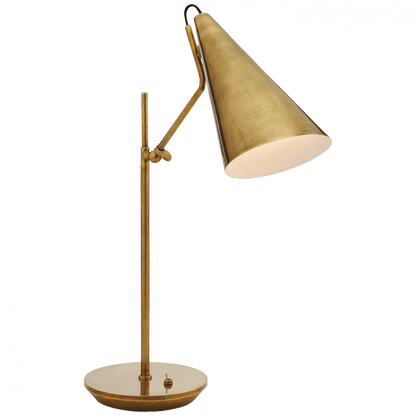 Visual Comfort & Co. Signature Collection Clemente Table Lamp, 1-Light, Hand-Rubbed Antique Brass, Antique Brass Shade, 20.75"H (ARN 3010HAB-HAB 2K3PC)