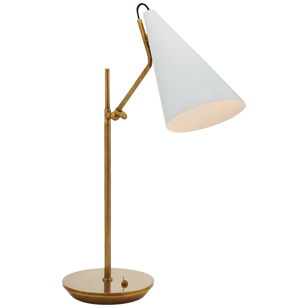 Visual Comfort & Co. Signature Collection Clemente Table Lamp, 1-Light, Plaster White, White Shade, 20.75"H (ARN 3010HAB-WHT 2K3PD)