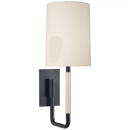 Visual Comfort & Co. Signature Collection Clout Wall Sconce, 1-Light, Bronze, Linen Shade, 15"H (BBL 2132BZ-L CHZD8)