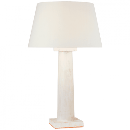 Visual Comfort Signature Colonne Large Balustrade Table Lamp Glossy White Crackle