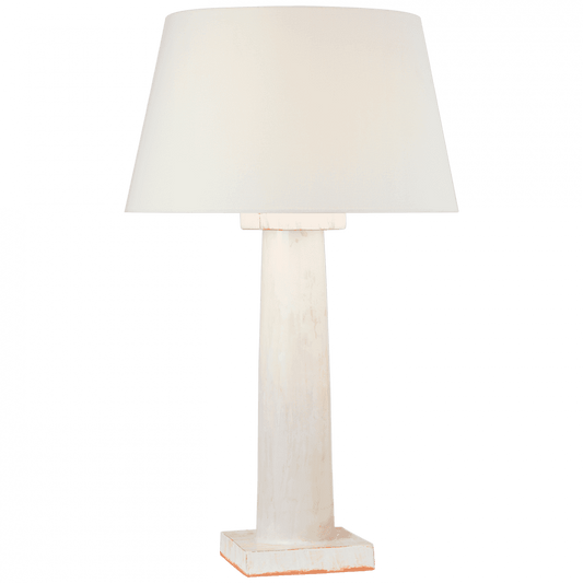 Visual Comfort Signature Colonne Large Balustrade Table Lamp Glossy White Crackle