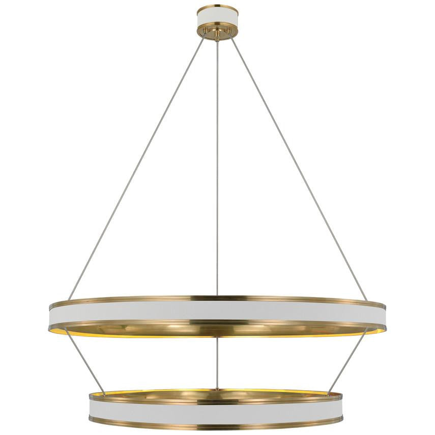 Visual Comfort Signature Connery 40 Matte White and Antique-Burnished Brass