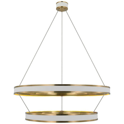 Visual Comfort Signature Connery 40 Matte White and Antique-Burnished Brass