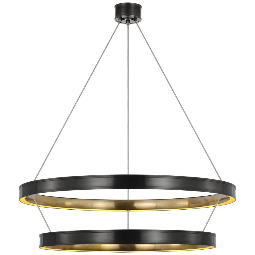 Visual Comfort & Co. Signature Collection Connery 50" Two-Tier Ring Chandelier, Visual Comfort & Co. Signature Collection CHC 1619BZ N1W5L