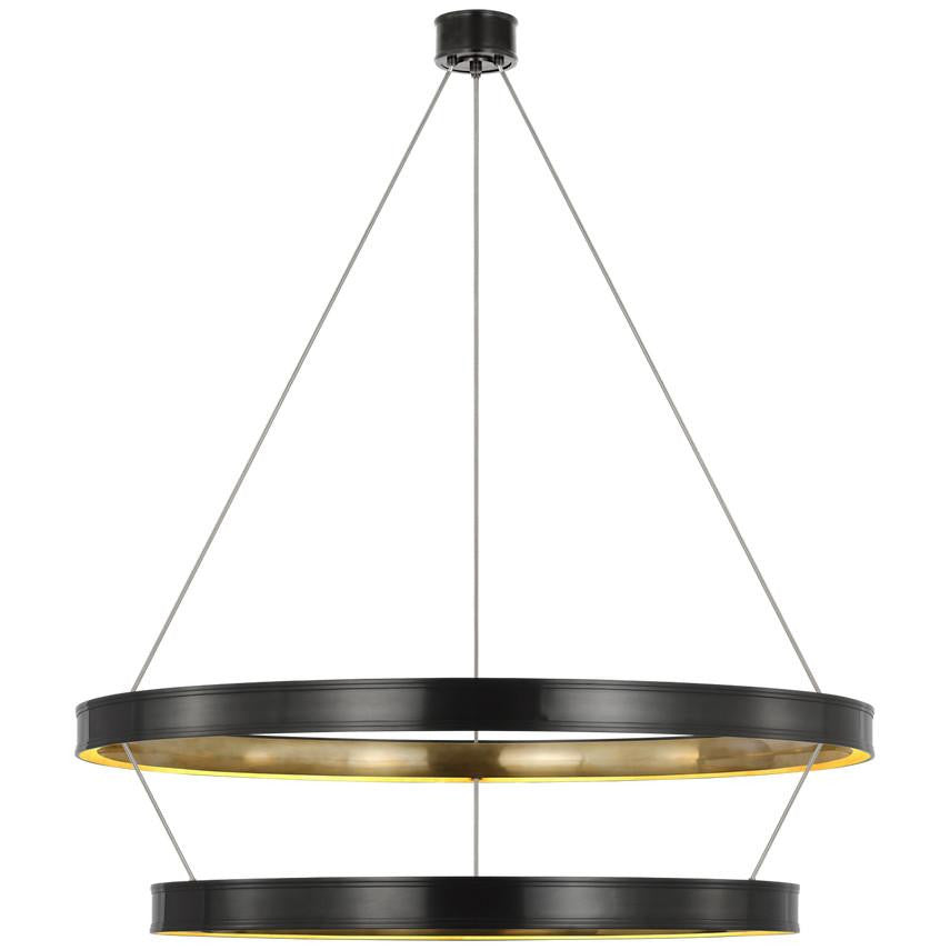 Visual Comfort & Co. Signature Collection Connery 50" Two-Tier Ring Chandelier, Visual Comfort & Co. Signature Collection CHC 1619BZ N1W5L