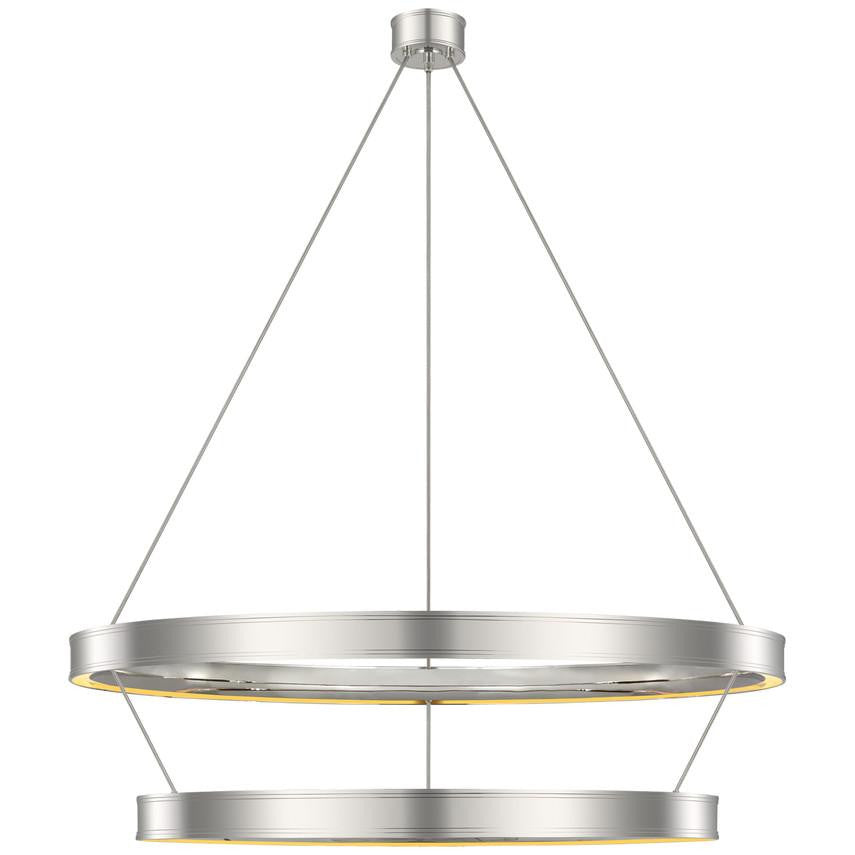 Visual Comfort Signature Connery 50 Matte White and Antique-Burnished Brass