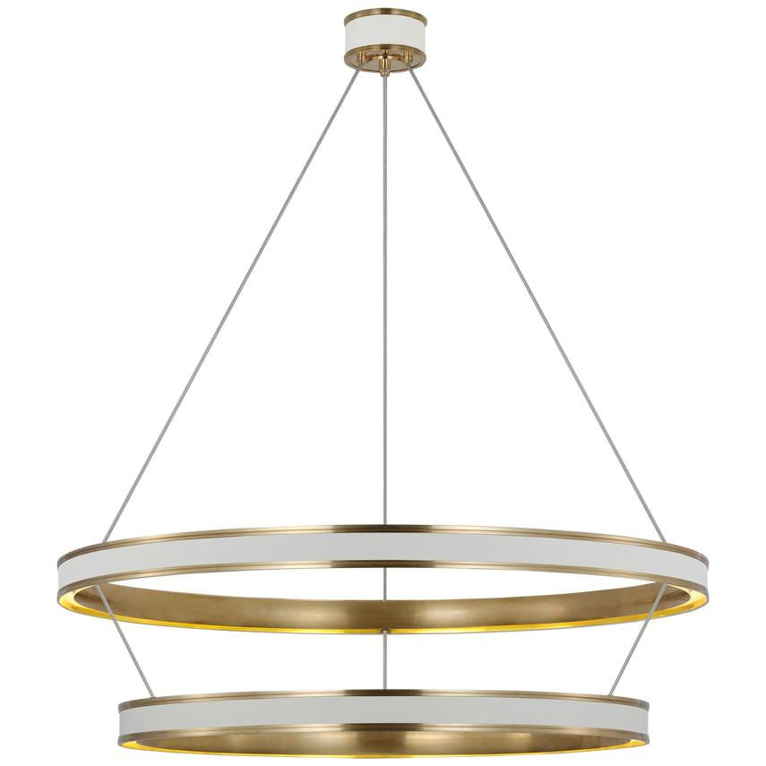 Visual Comfort & Co. Signature Collection Connery 50" Two-Tier Ring Chandelier, Visual Comfort & Co. Signature Collection CHC 1619WHT/AB DD9D9