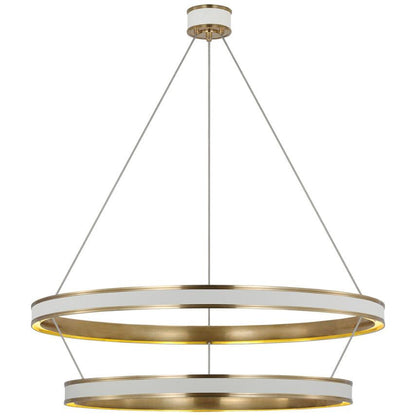 Visual Comfort & Co. Signature Collection Connery 50" Two-Tier Ring Chandelier, Visual Comfort & Co. Signature Collection CHC 1619WHT/AB DD9D9