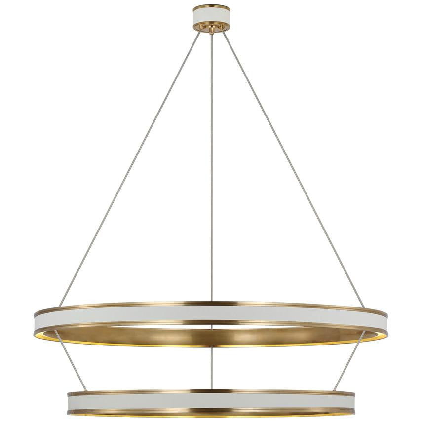 Visual Comfort & Co. Signature Collection Connery 50" Two-Tier Ring Chandelier, Visual Comfort & Co. Signature Collection CHC 1619WHT/AB DD9D9