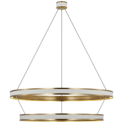 Visual Comfort & Co. Signature Collection Connery 50" Two-Tier Ring Chandelier, Visual Comfort & Co. Signature Collection CHC 1619WHT/AB DD9D9