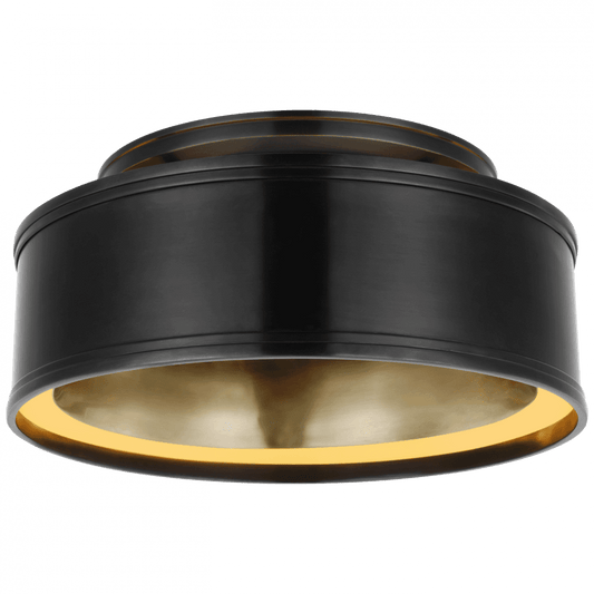 Visual Comfort Signature Connery Flush Mount Matte White and Antique-Burnished Brass