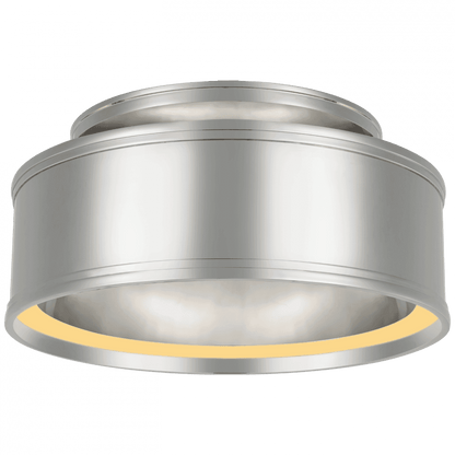 Visual Comfort & Co. Signature Collection Connery Flush Mount, 1-Light, LED, Polished Nickel, 14"W (CHC 4611PN D03RY)