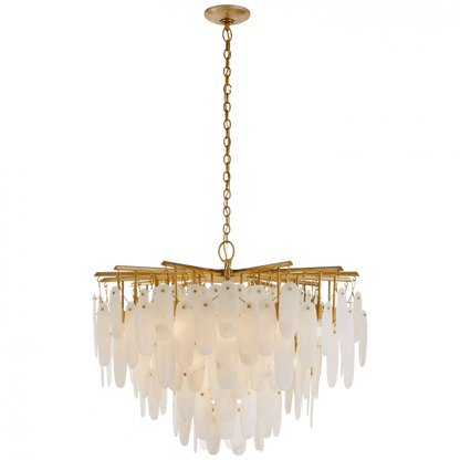 Visual Comfort Signature Cora Medium Waterfall Chandelier Antique-Burnished Brass