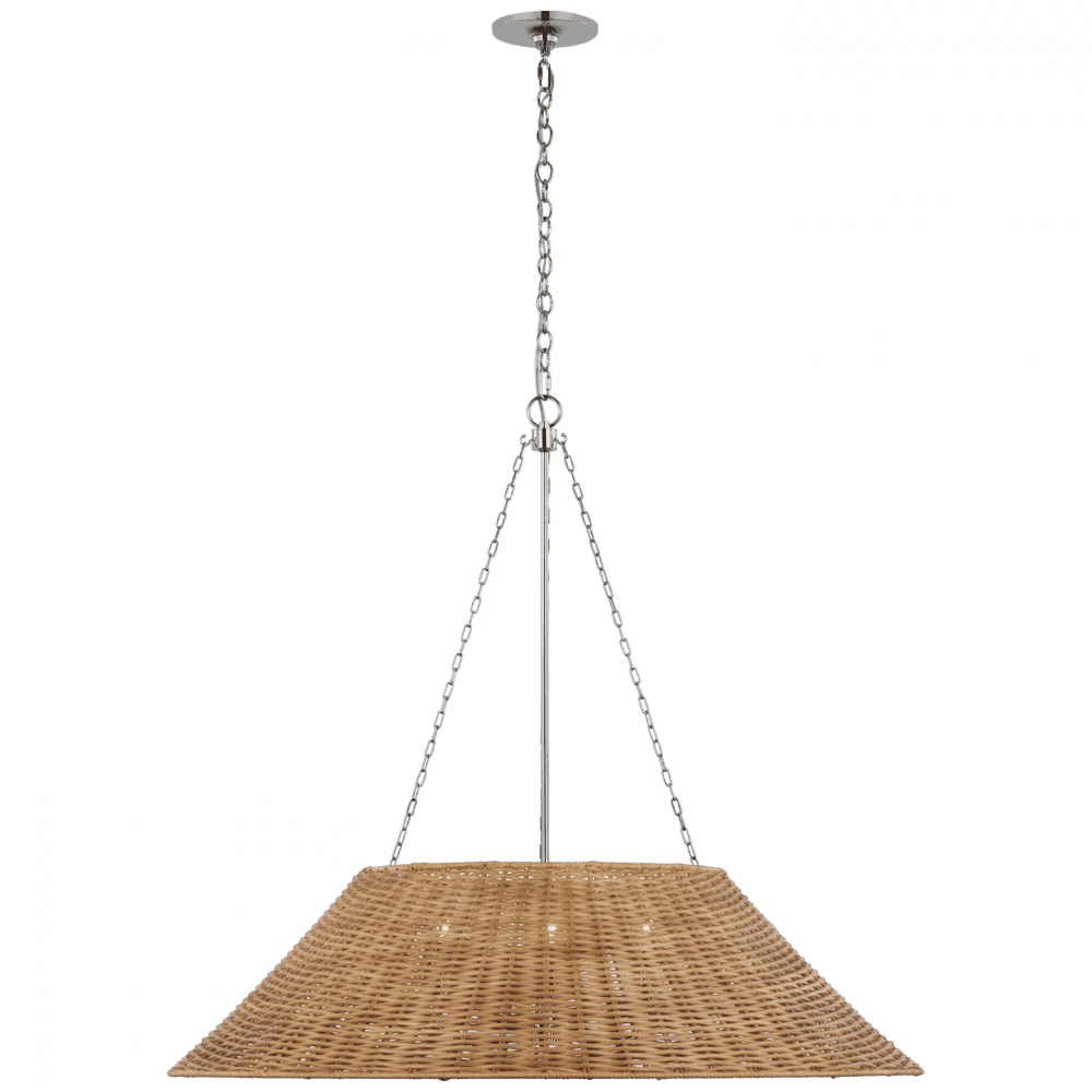 Visual Comfort Signature Corinne Extra Large Woven Hanging Shade Polished Nickel