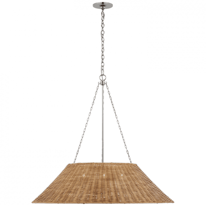 Visual Comfort Signature Corinne Extra Large Woven Hanging Shade Polished Nickel