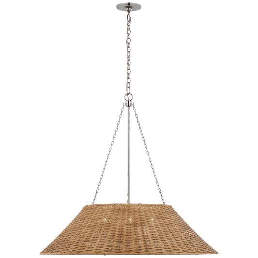 Visual Comfort Signature Corinne Extra Large Woven Hanging Shade Polished Nickel
