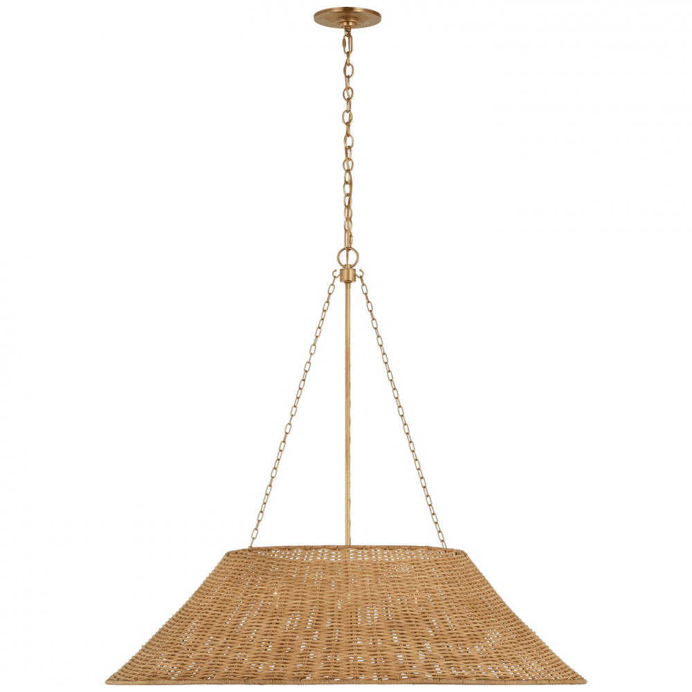 Visual Comfort Signature Corinne Extra Large Woven Hanging Shade Polished Nickel