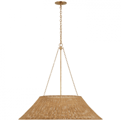 Visual Comfort Signature Corinne Extra Large Woven Hanging Shade Polished Nickel