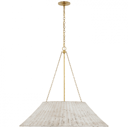 Visual Comfort Signature Corinne Extra Large Woven Hanging Shade Soft Brass