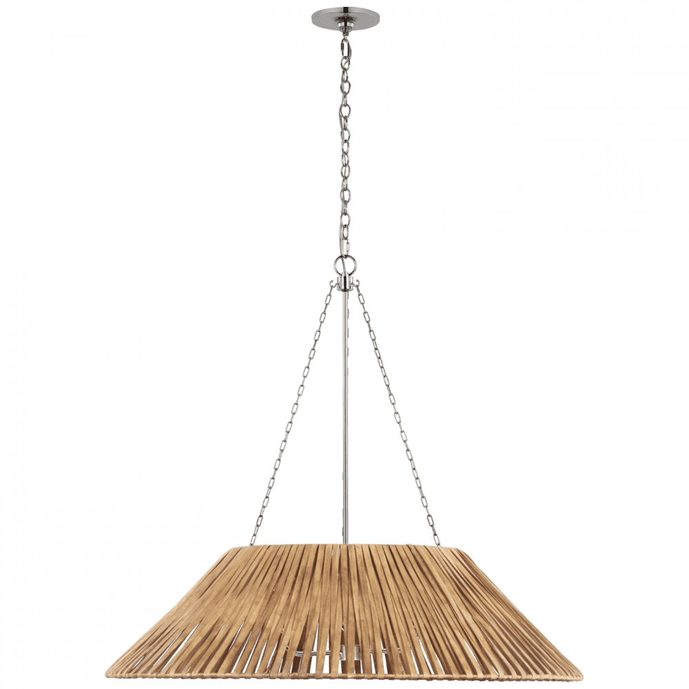 Visual Comfort Signature Corinne Extra Large Wrapped Hanging Shade Polished Nickel