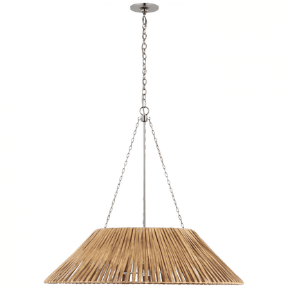 Visual Comfort Signature Corinne Extra Large Wrapped Hanging Shade Polished Nickel