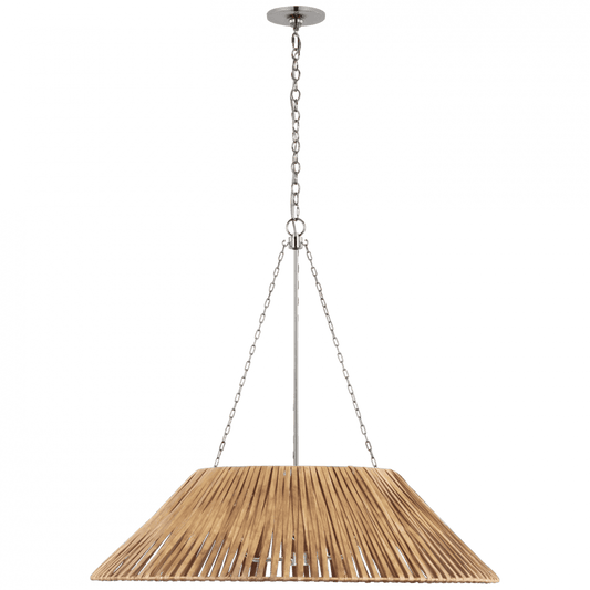 Visual Comfort Signature Corinne Extra Large Wrapped Hanging Shade Polished Nickel