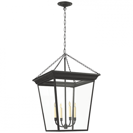 Visual Comfort Signature Cornice Large Lantern Pendant Blackened Rust