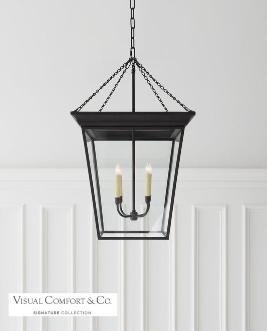 Visual Comfort Signature Cornice Large Lantern Pendant Bronze