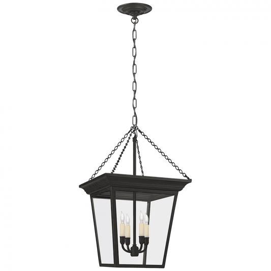 Visual Comfort Signature Cornice Small Lantern Pendant Blackened Rust