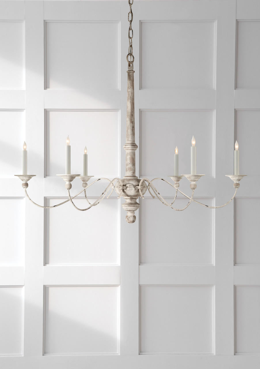 Visual Comfort & Co. Signature Collection Country Belgian White Large Chandelier