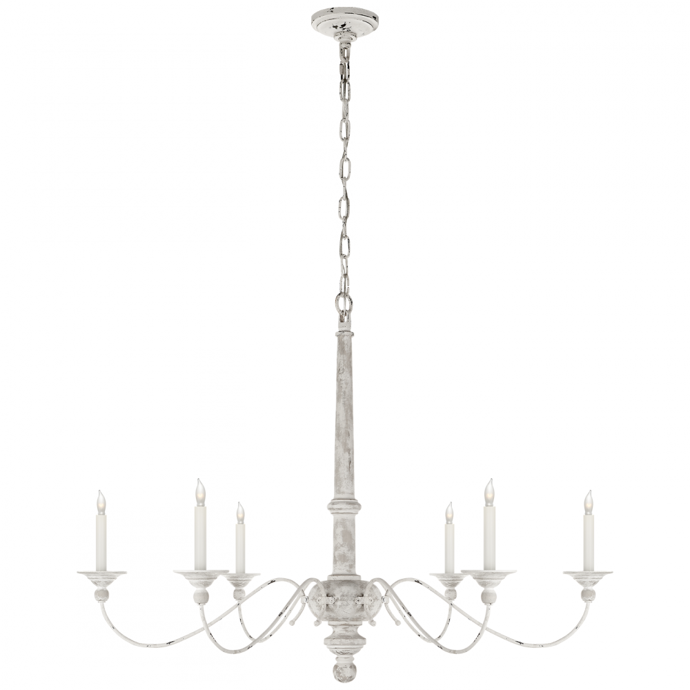 Visual Comfort Signature Country Belgian White Large Chandelier Belgian White