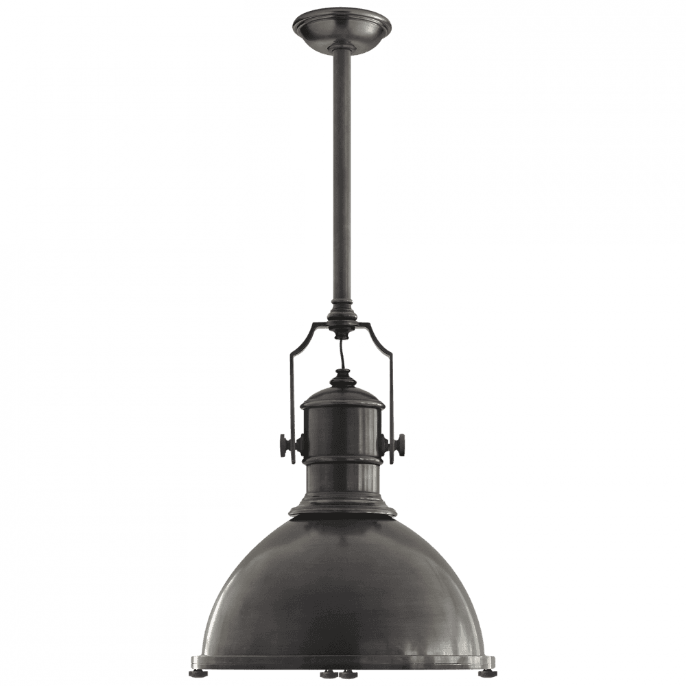 Visual Comfort Signature Country Industrial Pendant Antique-Burnished Brass