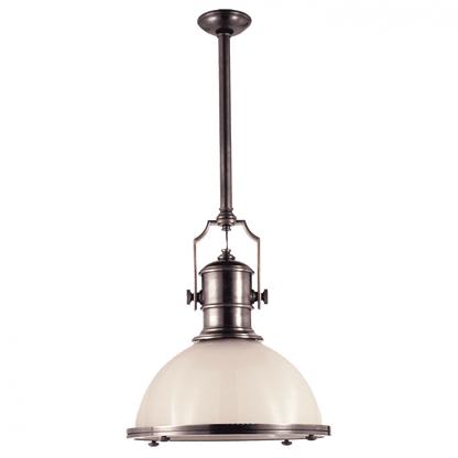 Visual Comfort Signature Country Industrial Large Pendant Polished Nickel